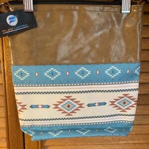 Matix Brown and Blue Crossbody Bag